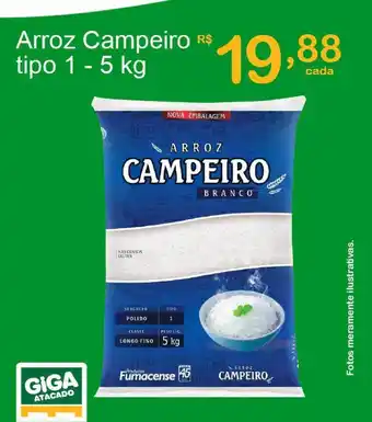 Giga Atacado Arroz Campeiro Tipo 1 5kg oferta
