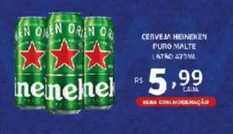 Bahamas Supermercados CERVEJA HEINEKEN PURO MALTE LATÃO 475ML oferta