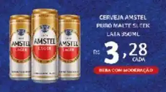 Bahamas Supermercados CERVEJA AMSTEL PURO MALTE SLEEK LATA 350ML oferta