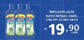 REPELENTE LOÇÃO SUPER REPELEX 200ML COM 25% DE DESCONTO