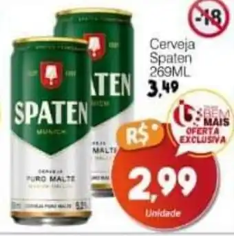 Supermercado Bem Barato Cerveja Spaten 269ML oferta