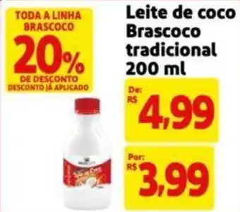 Extra Supermercado Leite de coco Brascoco tradicional 200 ml oferta