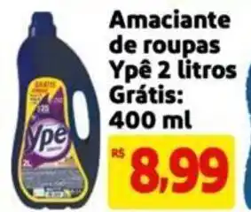Extra Supermercado Amaciante de roupas Ypê 2 litros Grátis: 400 ml oferta