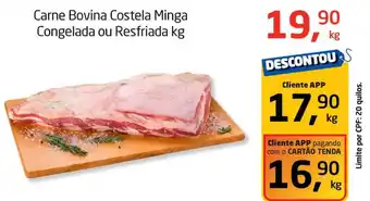Tenda Atacado Carne Bovina Costela Minga Congelada ou Resfriada kg oferta