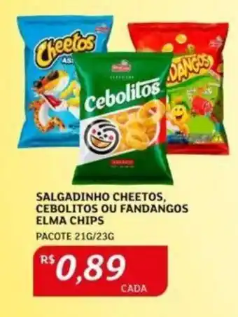 Assaí Atacadista SALGADINHO CHEETOS, CEBOLITOS OU FANDANGOS ELMA CHIPS PACOTE 21G/23G oferta