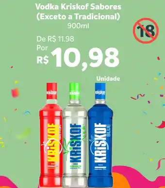 Mart Minas Vodka Kriskof Sabores (Exceto a Tradicional) 900ml oferta