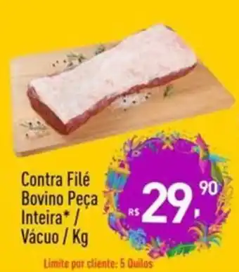 Supermercados Pague Menos Contra Filé Bovino peça Inteira* / Vácuo/Kg oferta