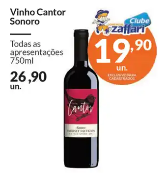Comercial Zaffari Vinho Cantor Sonoro 750ml oferta