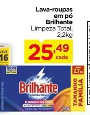 Carrefour Lava-roupas em pó Brilhante Limpeza Total, 2,2kg oferta