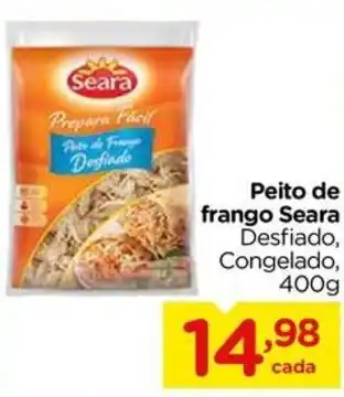 Carrefour Peito de frango Seara Desfiado, Congelado, 400g oferta