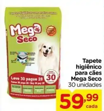 Carrefour Tapete higiênico para cães Mega Seco 30 unidades oferta