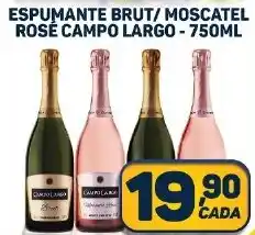 ESPUMANTE BRUT/ MOSCATEL ROSÉ CAMPO LARGO - 750ML