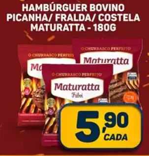 Dom Atacadista HAMBÚRGUER BOVINO PICANHA/ FRALDA/ COSTELA MATURATTA - 180G oferta