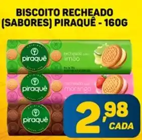 BISCOITO RECHEADO (SABORES) PIRAQUÊ - 160G