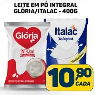 Dom Atacadista LEITE EM PÓ INTEGRAL GLÓRIA/ITALAC - 400G oferta