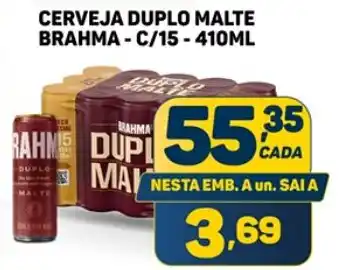 Dom Atacadista CERVEJA DUPLO MALTE BRAHMA-C/15-410ML oferta