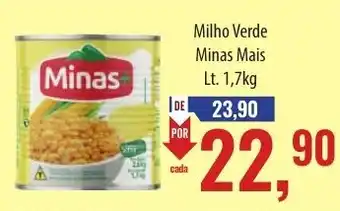 Supermercados BH Milho Verde Minas Mais Lt. 1,7kg oferta
