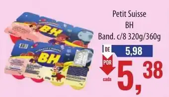 Supermercados BH Petit Suisse BH Band. c/8 320g/360g oferta