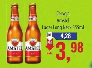 Supermercados BH Cerveja Amstel Lager Long Neck 355ml oferta