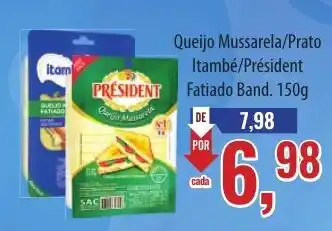 Queijo Mussarela/Prato Itambé/Président Fatiado Band. 150g