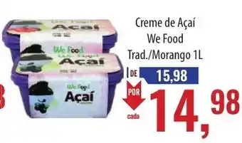 Supermercados BH Creme de Açaí We Food Trad./Morango 1L oferta