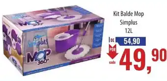 Kit Balde Mop Simplus 12L