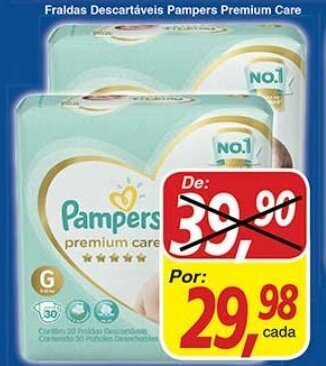 Supermercados Guanabara Fraldas Descartaveis Pampers Premium Care oferta