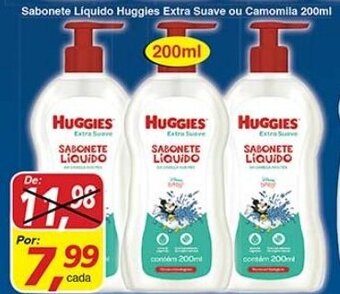Supermercados Guanabara Sabonete Liquido Huggies Extra Suave ou Camomilla 200ml oferta