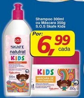 Supermercados Guanabara Shampoo 300ml ou Mascara 350g S.O.S Skafe Kids oferta