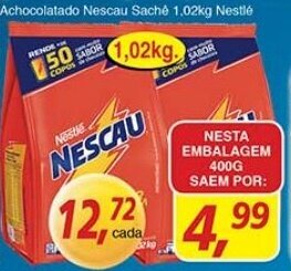 Supermercados Guanabara Achocolatado Nescau Sache 400g oferta