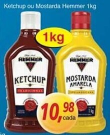 Supermercados Guanabara Ketchup ou Mostarda Hemmer 1kg oferta