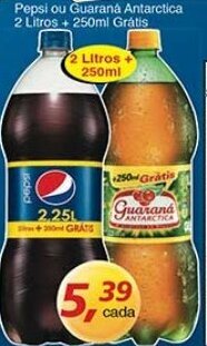 Supermercados Guanabara Pepsi ou Guarana Antarctica 2L + 250ml Gratis oferta