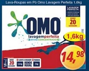 Supermercados Guanabara Lava roupas em po Omo Lavagem perfeita 1.6kg oferta
