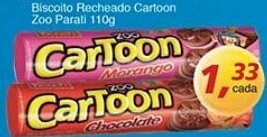 Supermercados Guanabara Biscoito Recheado Cartoon Zoo Parati 110g oferta