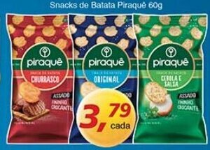 Supermercados Guanabara Snacks de Batata Piraque 60g oferta