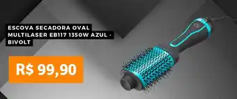 ESCOVA SECADORA OVAL MULTILASER EB117 1350W AZUL - BIVOLT