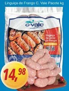 Supermercados Guanabara Linguica de Frango C. Vale pacote 1kg oferta