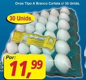 Supermercados Guanabara Ovos Tipo A Branco Cartela c/ 30 unids. oferta