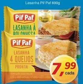 Supermercados Guanabara Lasanha Pif Paf 600g oferta