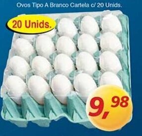 Supermercados Guanabara Ovos Tipo A Branco Cartela c/ 20 unids. oferta