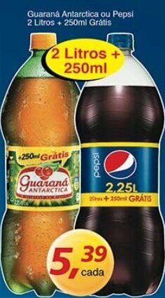 Supermercados Guanabara Guarana Antarctica ou Pepsi 2L + 250ml Gratis oferta