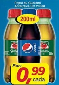 Supermercados Guanabara Pepsi ou Guarana Antarctica pet 200ml oferta