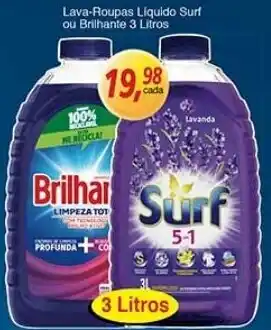 Supermercados Guanabara Lava roupas Liquido Surf ou Brilhante 3L oferta