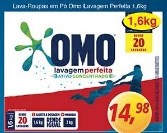 Supermercados Guanabara Lava roupas em po Omo Lavagem perfeita 1.6kg oferta