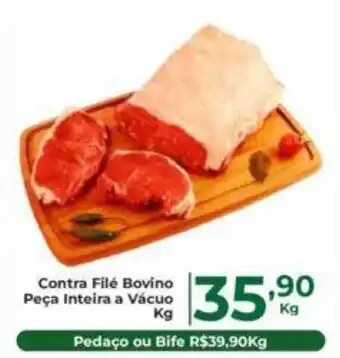 Comercial Esperança Contra Filé Bovino Peça Inteira a Vácuo Kg oferta