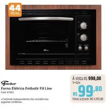 Deltasul Fischer Forno Elétrico Embutir Fit Line Cód: 43563 oferta