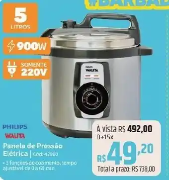 Deltasul PHILIPS WALITA Panela de Pressão Elétrica | cod: 42900 oferta