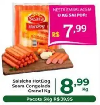Comercial Esperança Salsicha HotDog Seara Congelada Granel Kg oferta