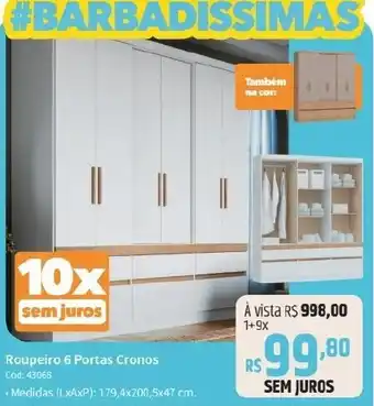 Deltasul Roupeiro 6 Portas Cronos oferta