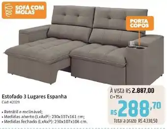 Deltasul Estofado 3 Lugares Espanha oferta